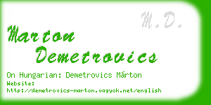 marton demetrovics business card